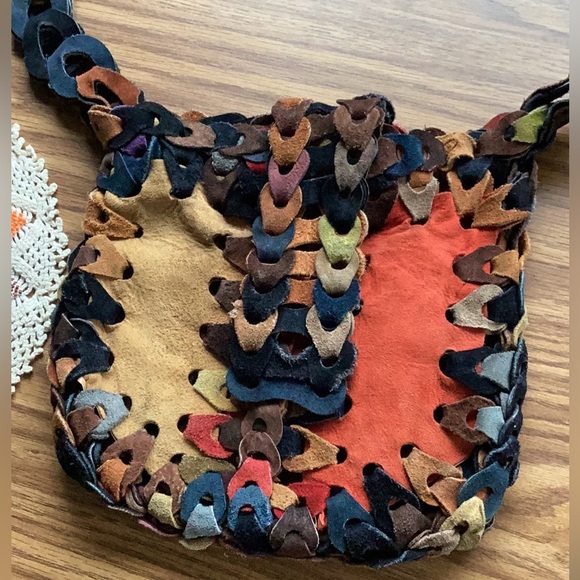 Vintage Carlos FALCHI BLUE  Buffalo Leather Purse  Hobo Gypsy. EVC - Picture 7 of 16